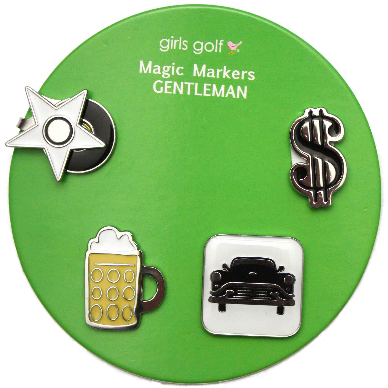 girls golf set of 4 ballmarkers 'WAS MÄNNER MÖGEN'