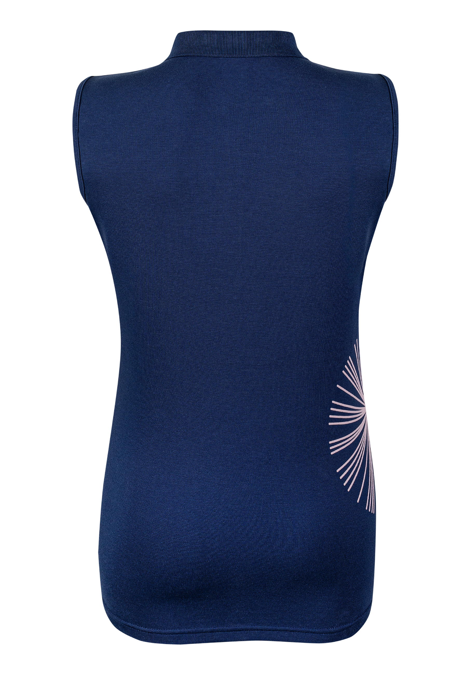 sleeveless polo PUFF FLOWER NAVY