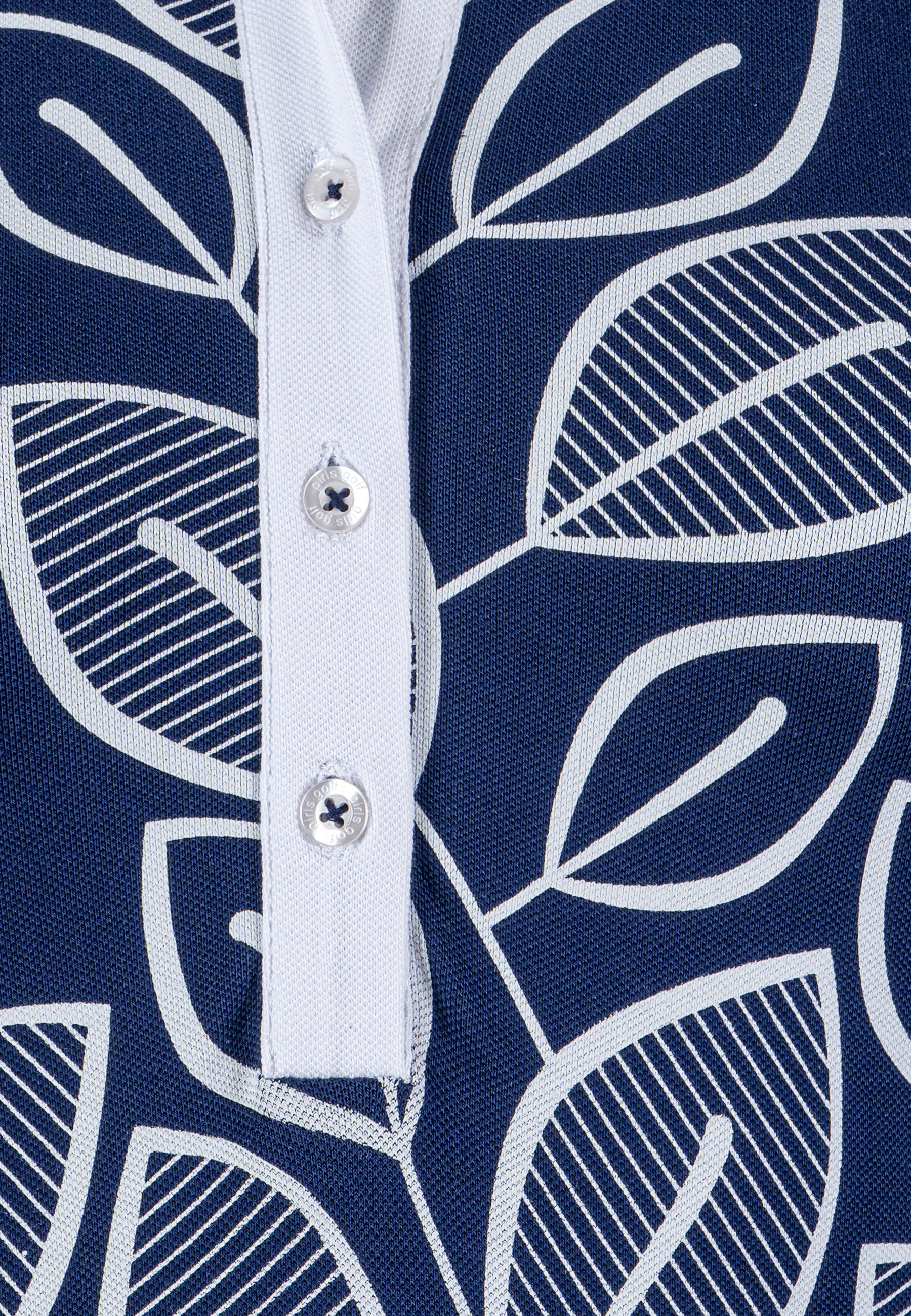 sleeveless polo NAVY LEAVES