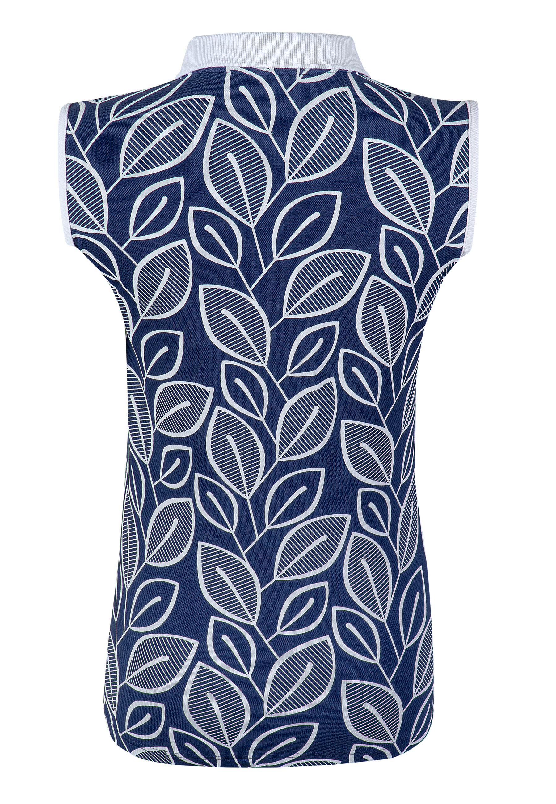 sleeveless polo NAVY LEAVES