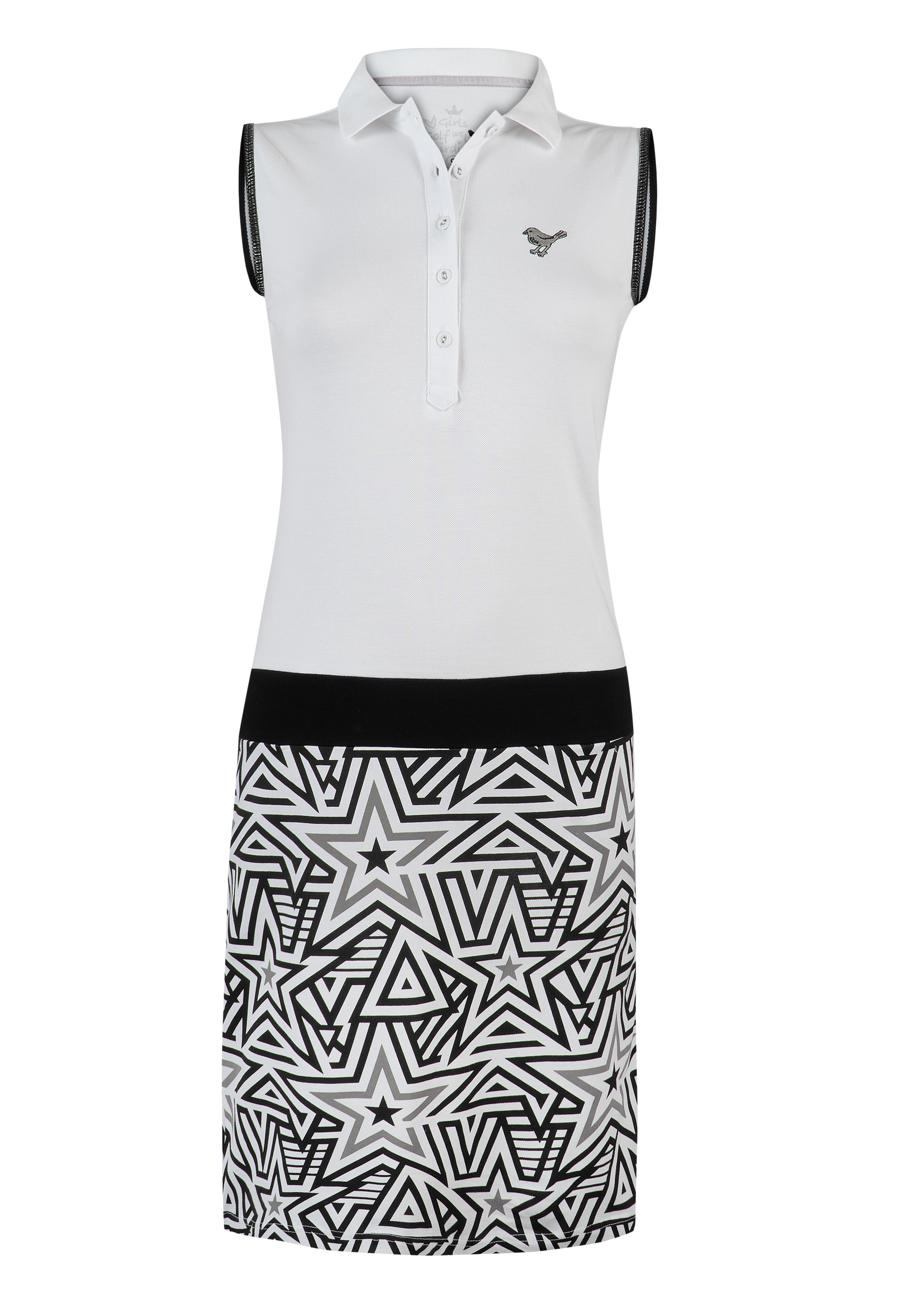 girls golf polo dress sleeveless  'GALAXY BW'